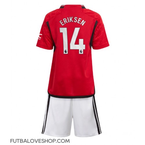 Dres Manchester United Christian Eriksen #14 Domáci pre deti 2023-24 Krátky Rukáv (+ trenírky)